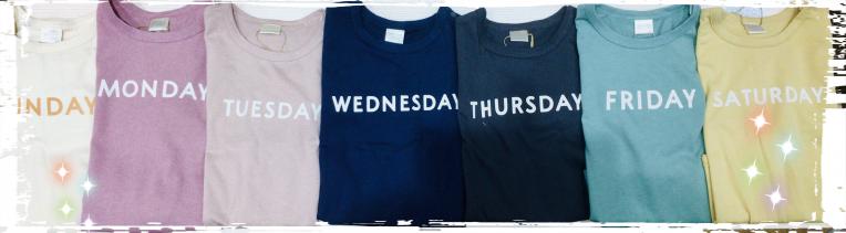 tete  atete     待望の長袖   曜日Tシャツ入荷